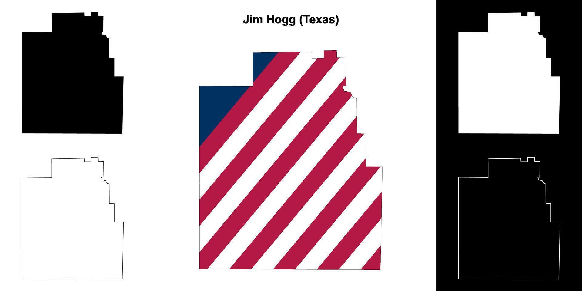 Jim hog comté, Texas contour carte ensemble vecteur