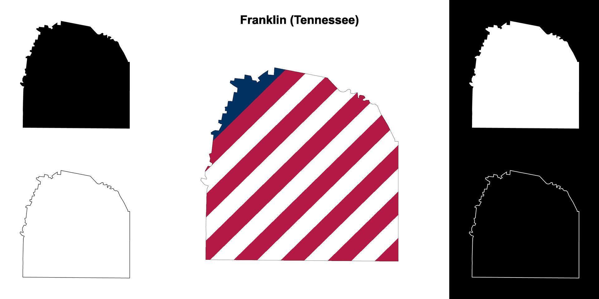 Franklin comté, Tennessee contour carte ensemble vecteur