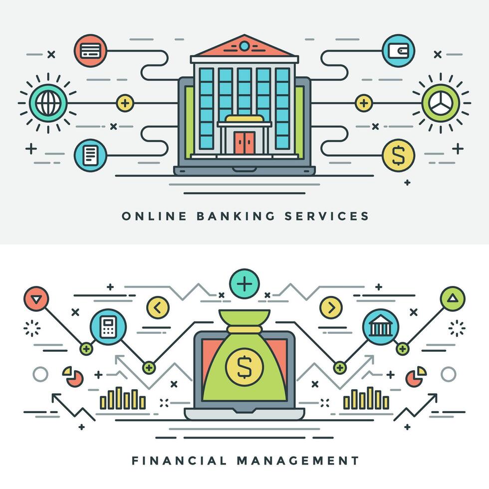 plat ligne bancaire et financier la gestion concept illustration vecteur