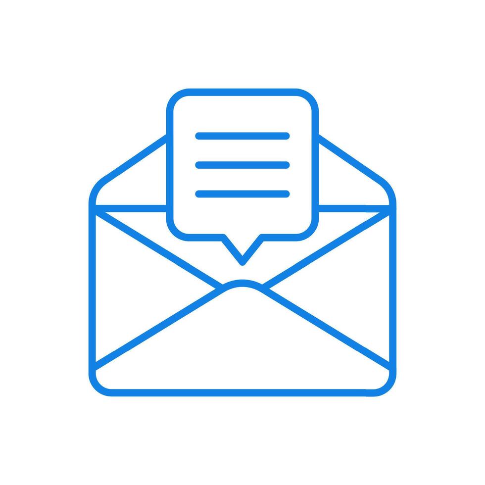 lettre email ligne icône. en ligne information message la toile liste dans enveloppe. vecteur
