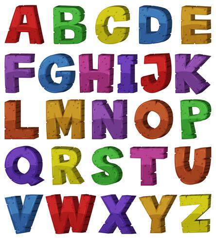 Conception de polices pour les alphabets anglais vecteur