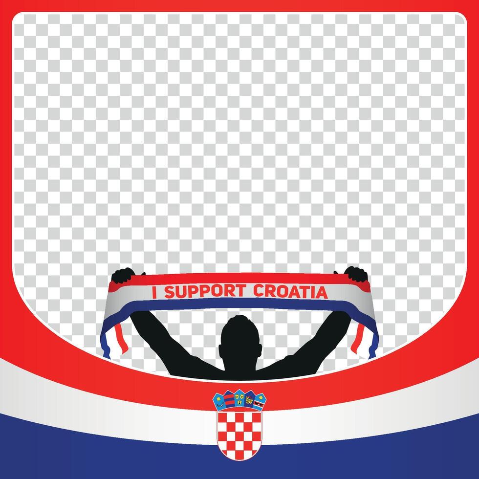 je soutien Croatie européen Football championnat profil image Cadre bannières pour social médias euro Allemagne 2024 vecteur