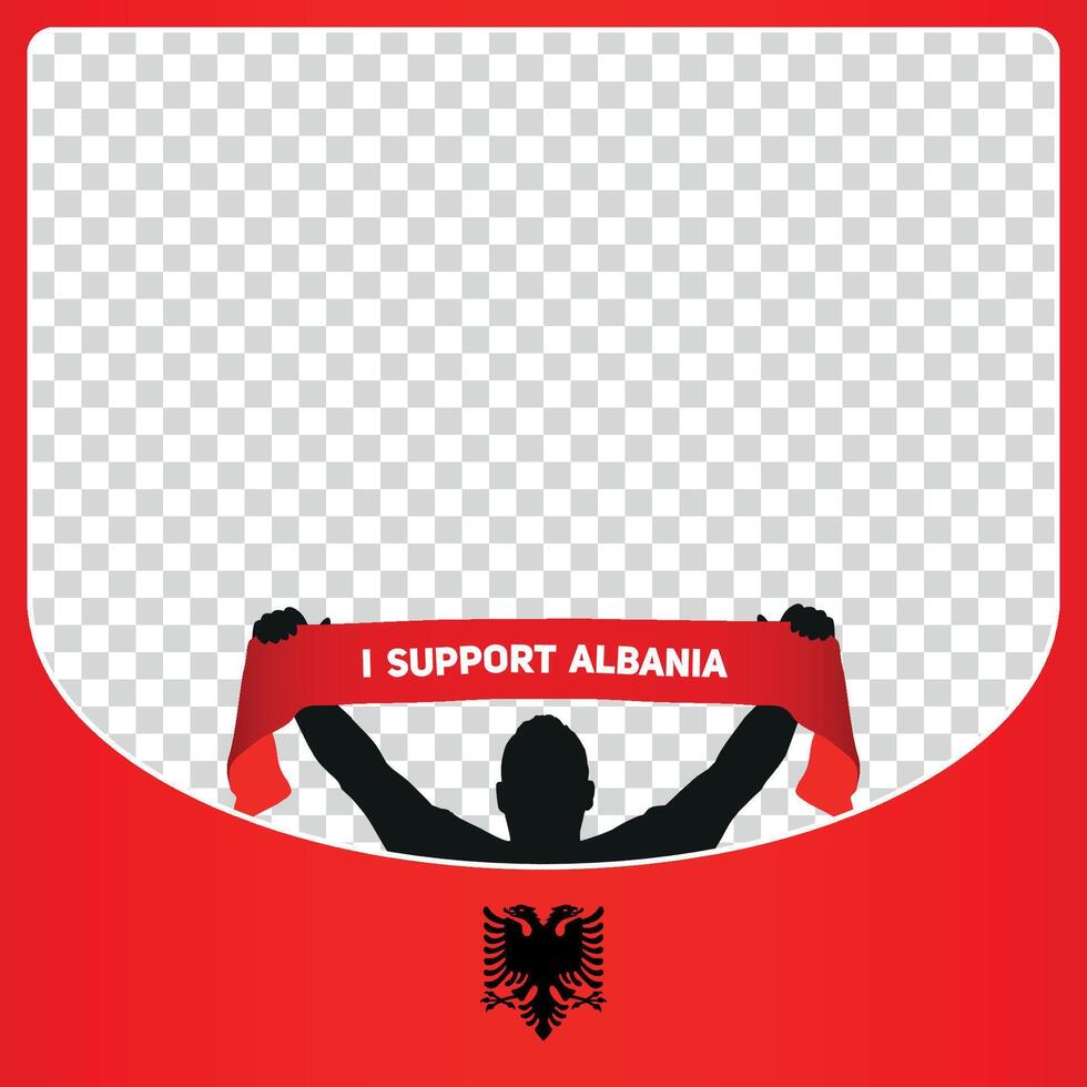 je soutien Albanie européen Football championnat profil image Cadre bannières pour social médias euro Allemagne 2024 vecteur