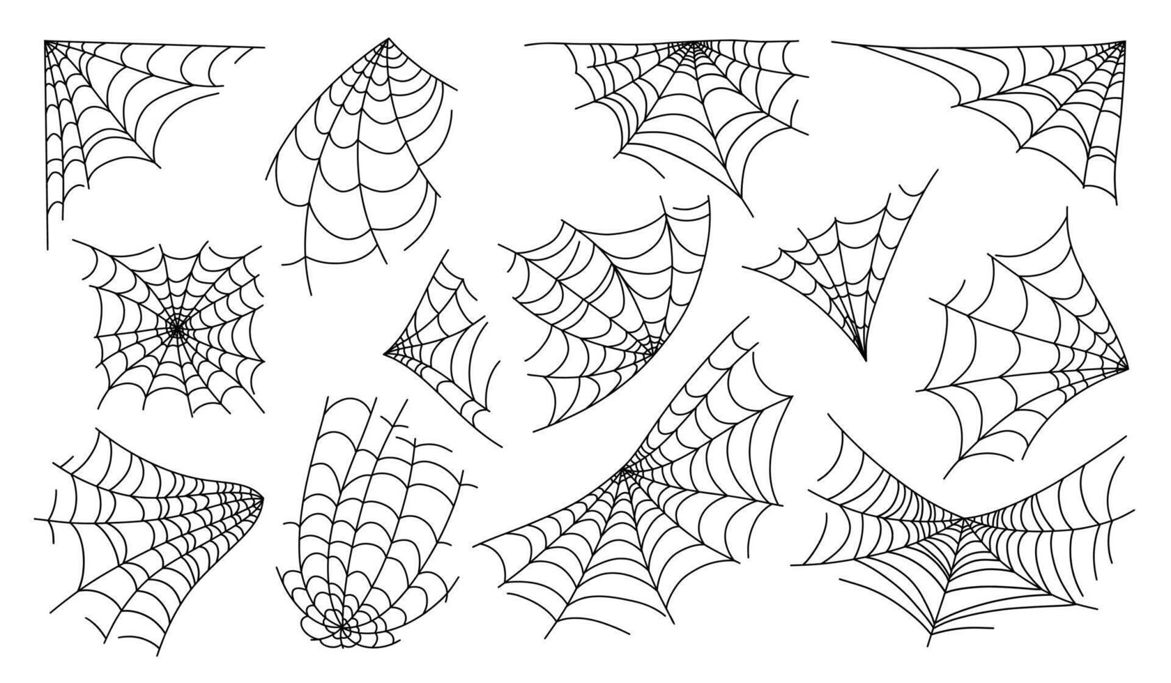 ensemble de la toile Facile main tiré contour illustration griffonnage fantaisie. Halloween effrayant décor éléments, clipart, parfait pour Halloween faire la fête, terrifiant dessin animé personnage. vecteur