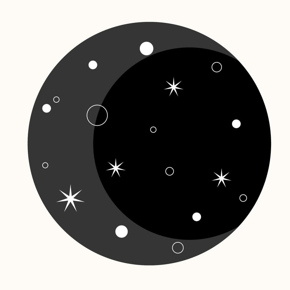 noir se rencontre blanc dans le interminable cycle de cosmique équilibre. une Facile symbole capturer le l'univers complexe symétrie vecteur