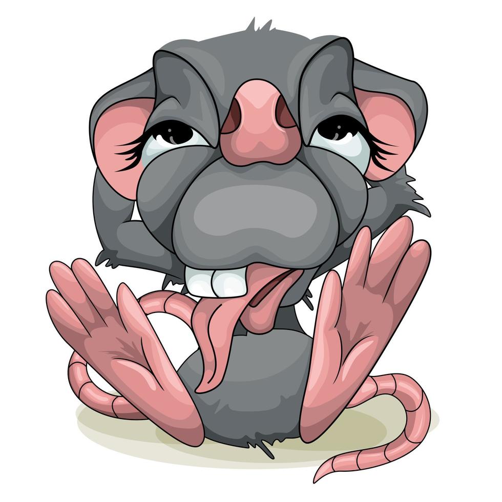 image vectorielle d'une souris grise. style de bande dessinée. eps 10 vecteur