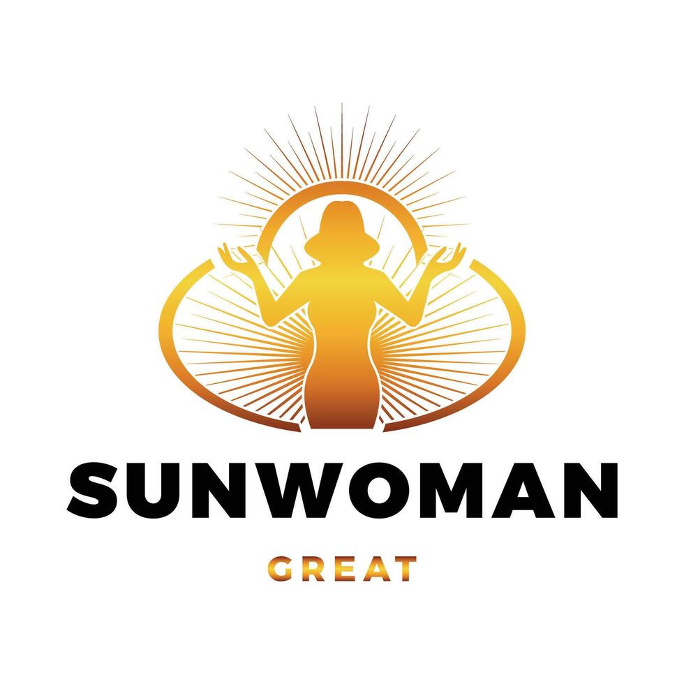 Soleil femme icône logo conception modèle vecteur