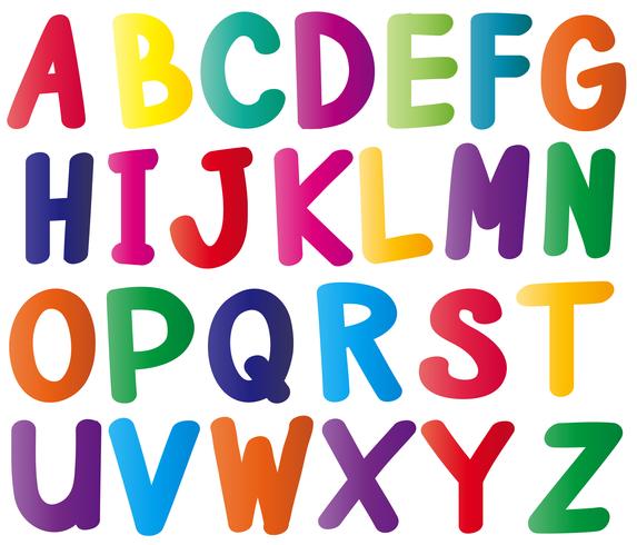 Alphabets anglais dans beaucoup de couleurs vecteur