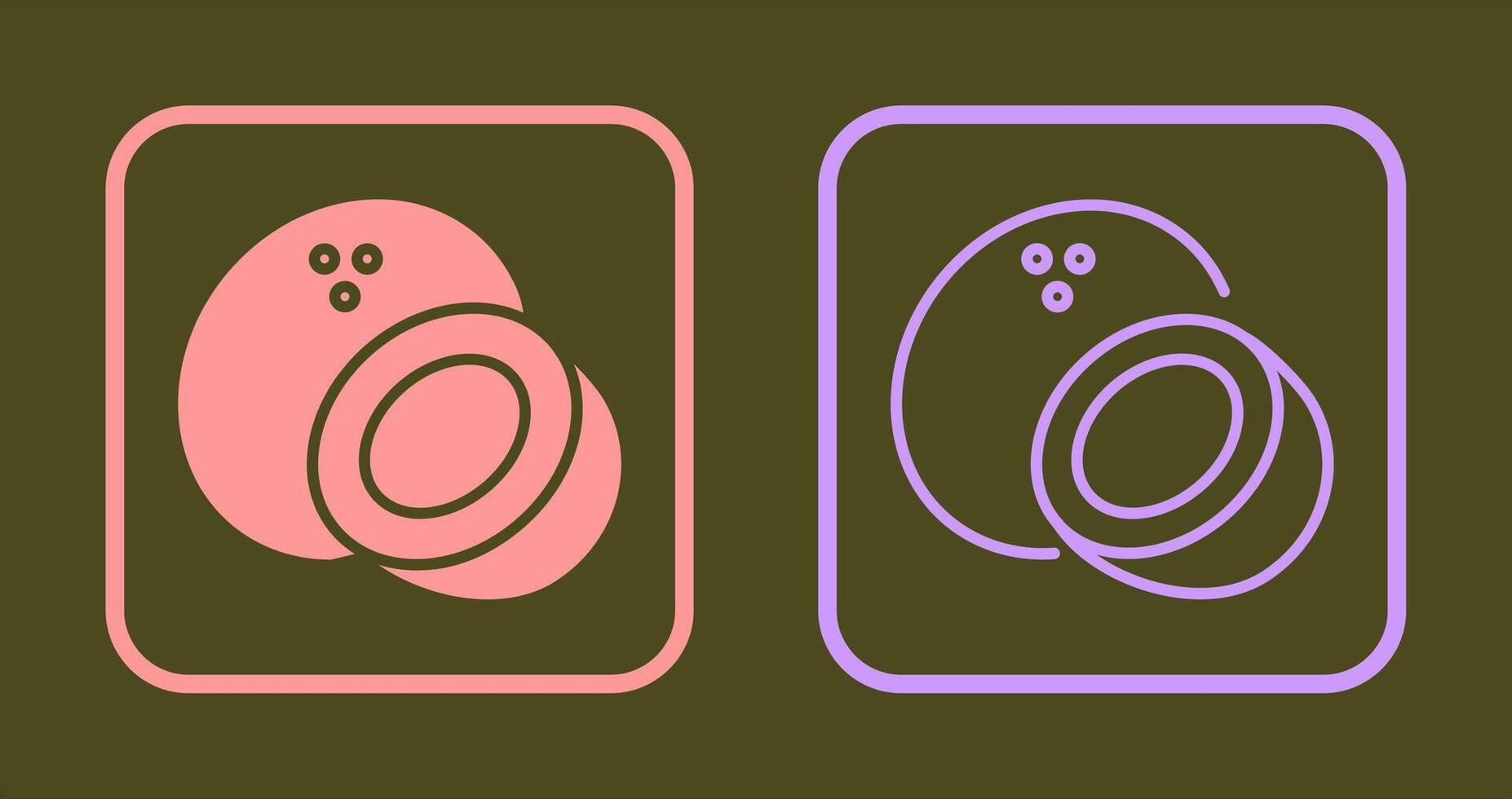 conception d'icône de noix de coco vecteur
