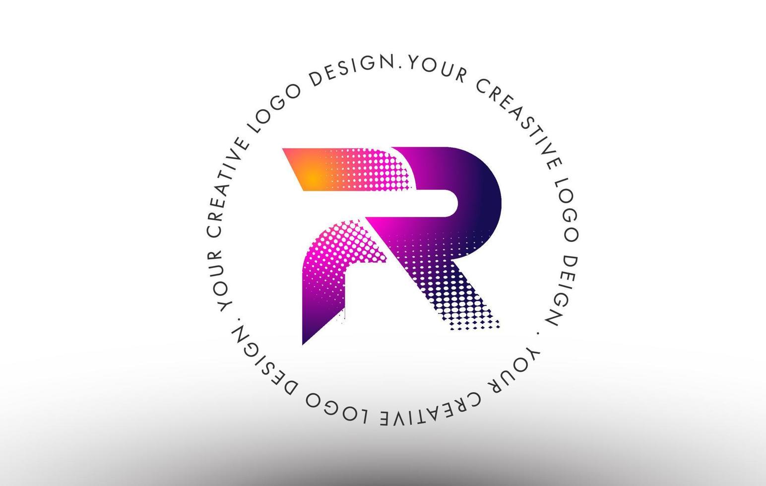 points lettre r logo. vecteur de conception de lettre r avec des points.