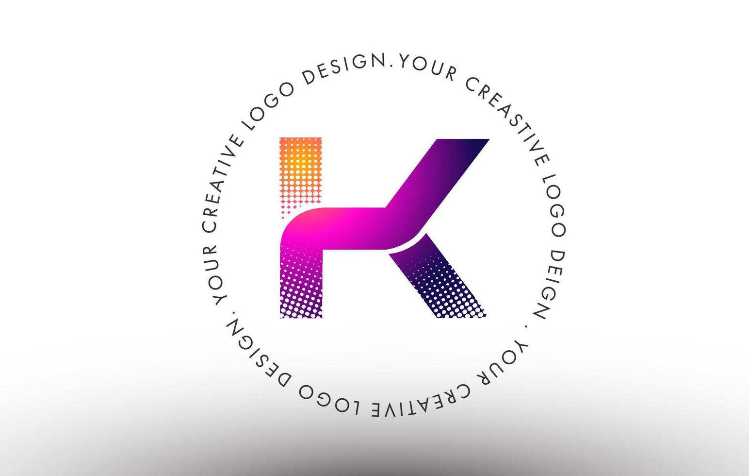 points lettre k logo. vecteur de conception de lettre k avec des points.