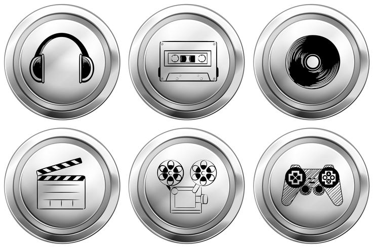 Conception d&#39;icônes pour les équipements de divertissement vecteur