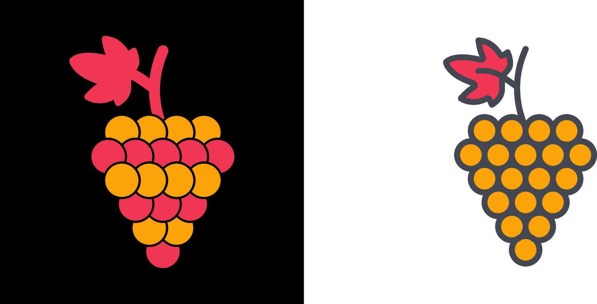 conception d'icône de raisins vecteur