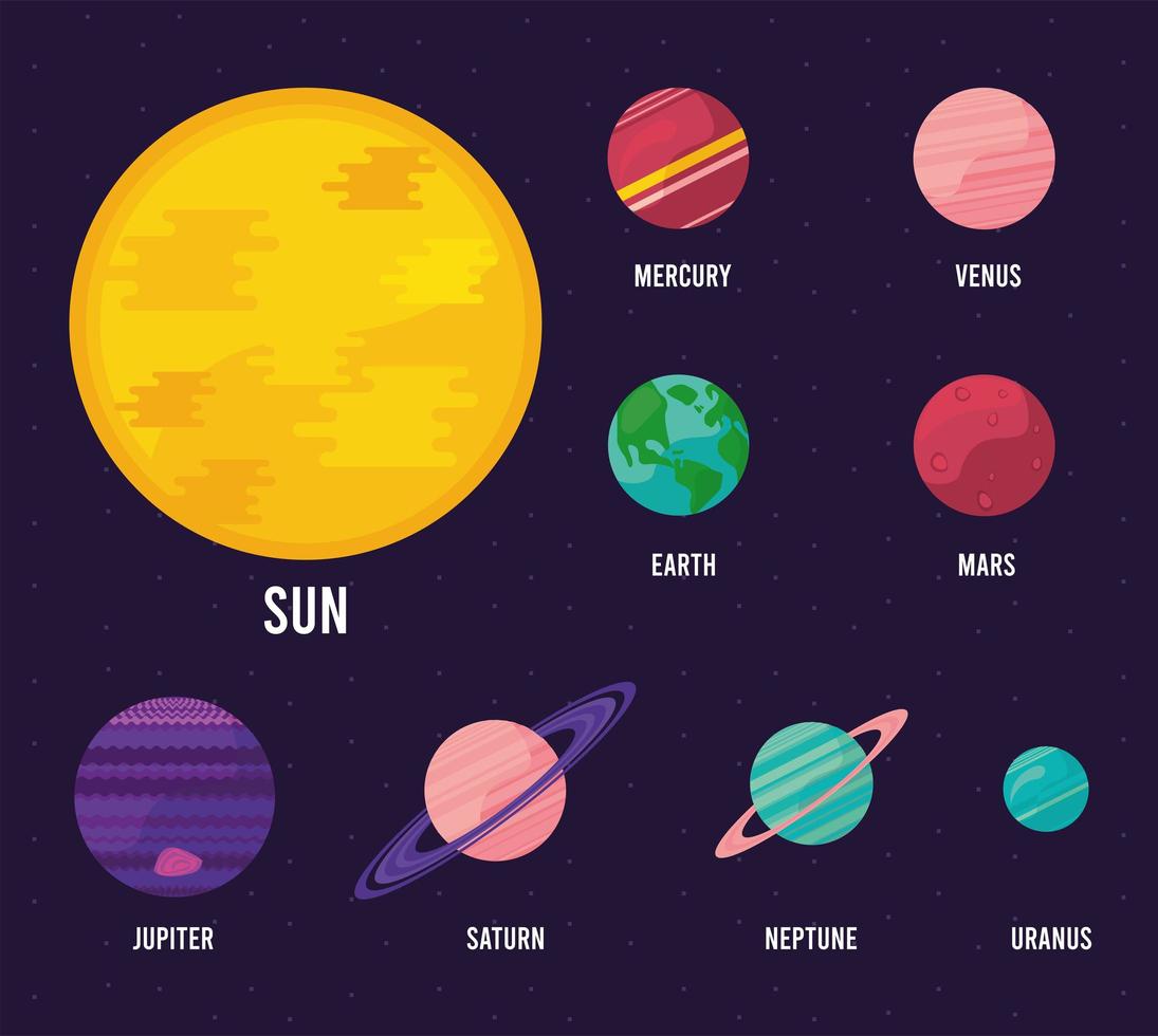 univers espace neuf icônes vecteur