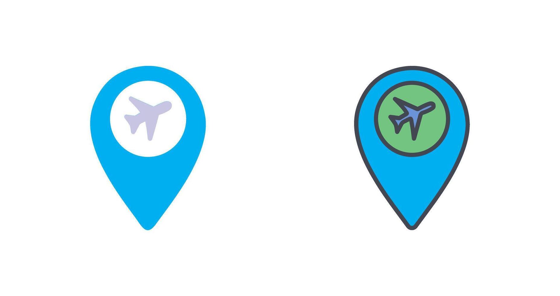 conception d'icône d'emplacement d'aéroport vecteur