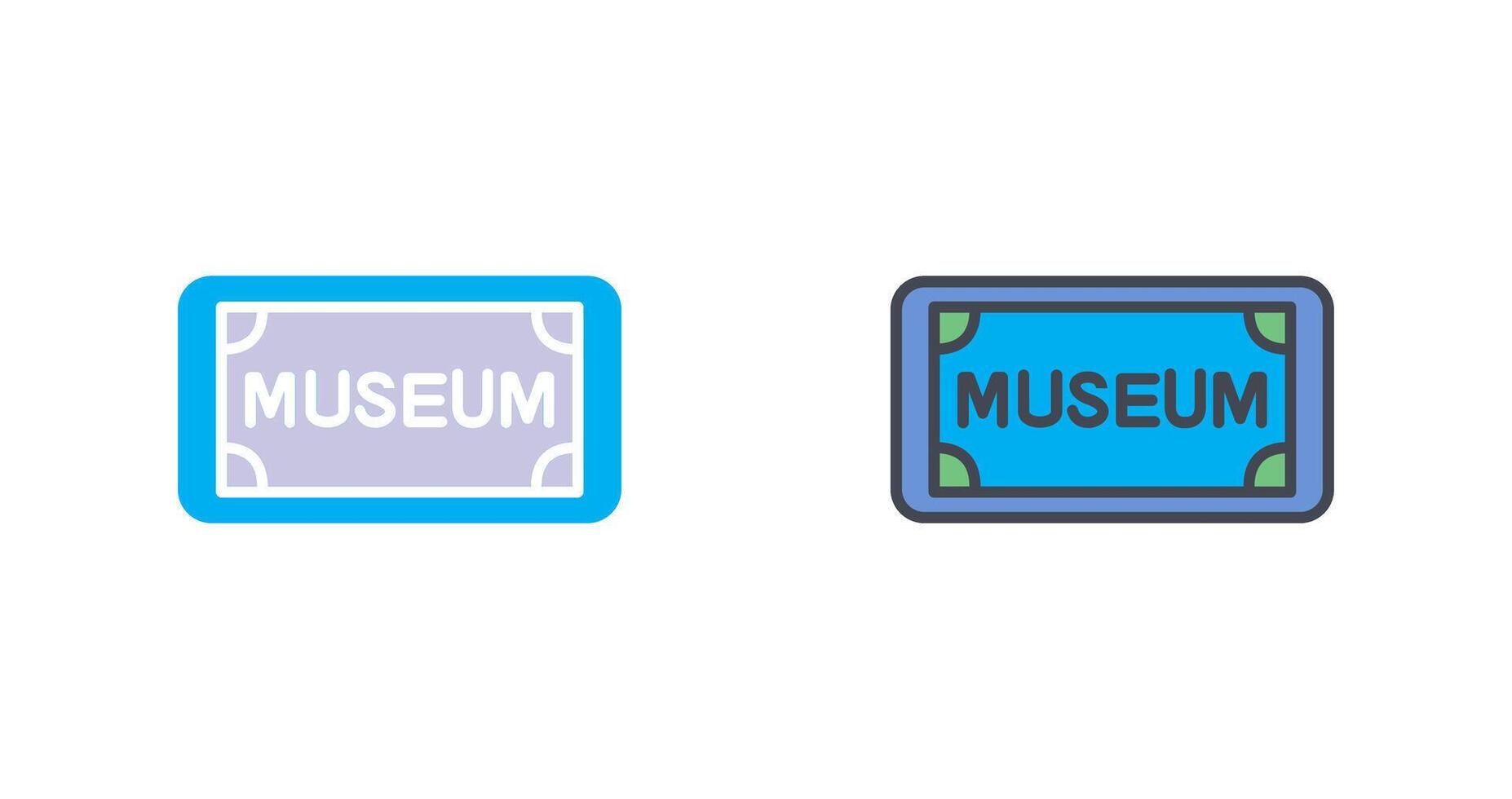 musée étiquette icône conception vecteur