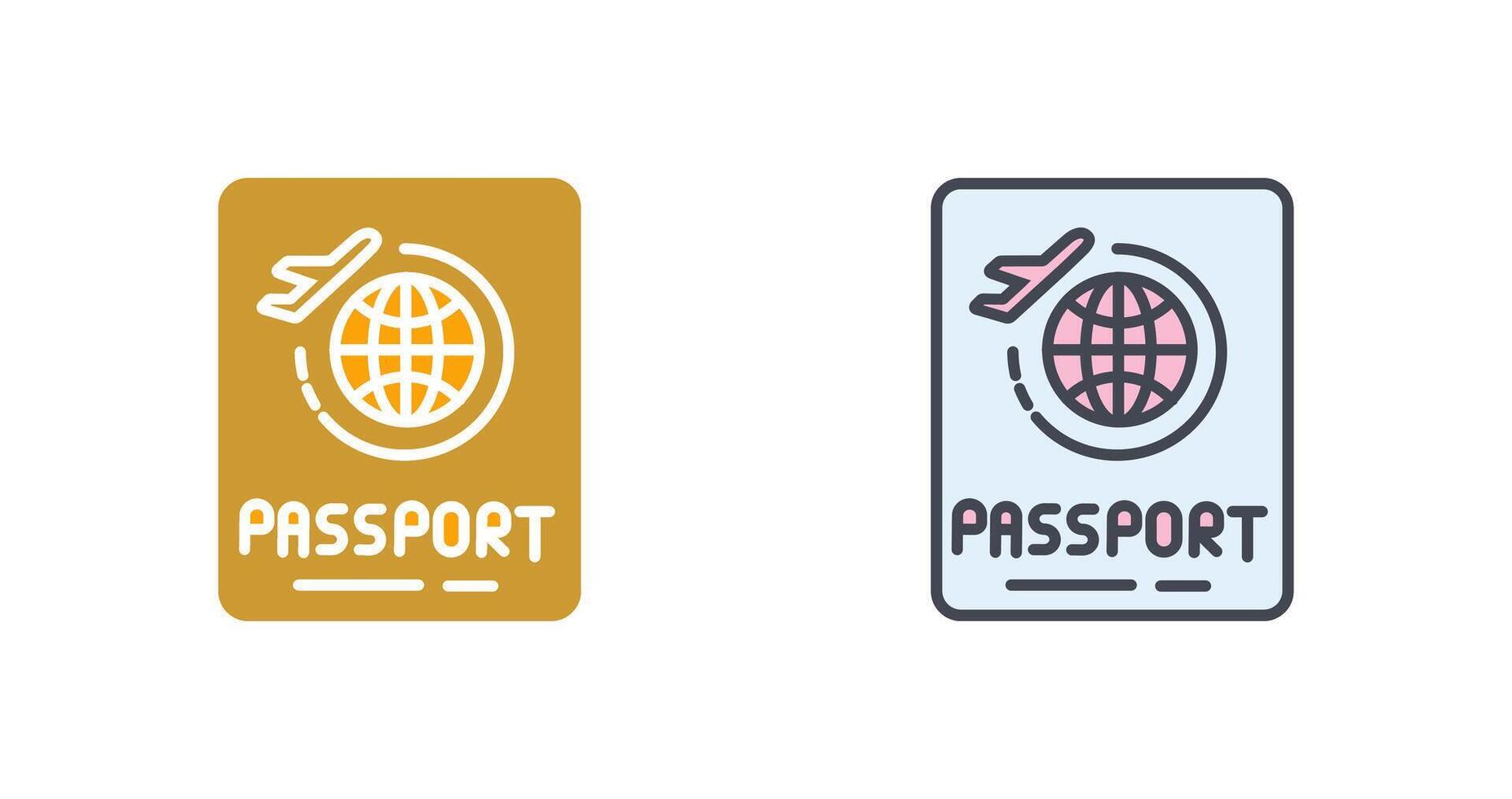 conception d'icône de passeport vecteur