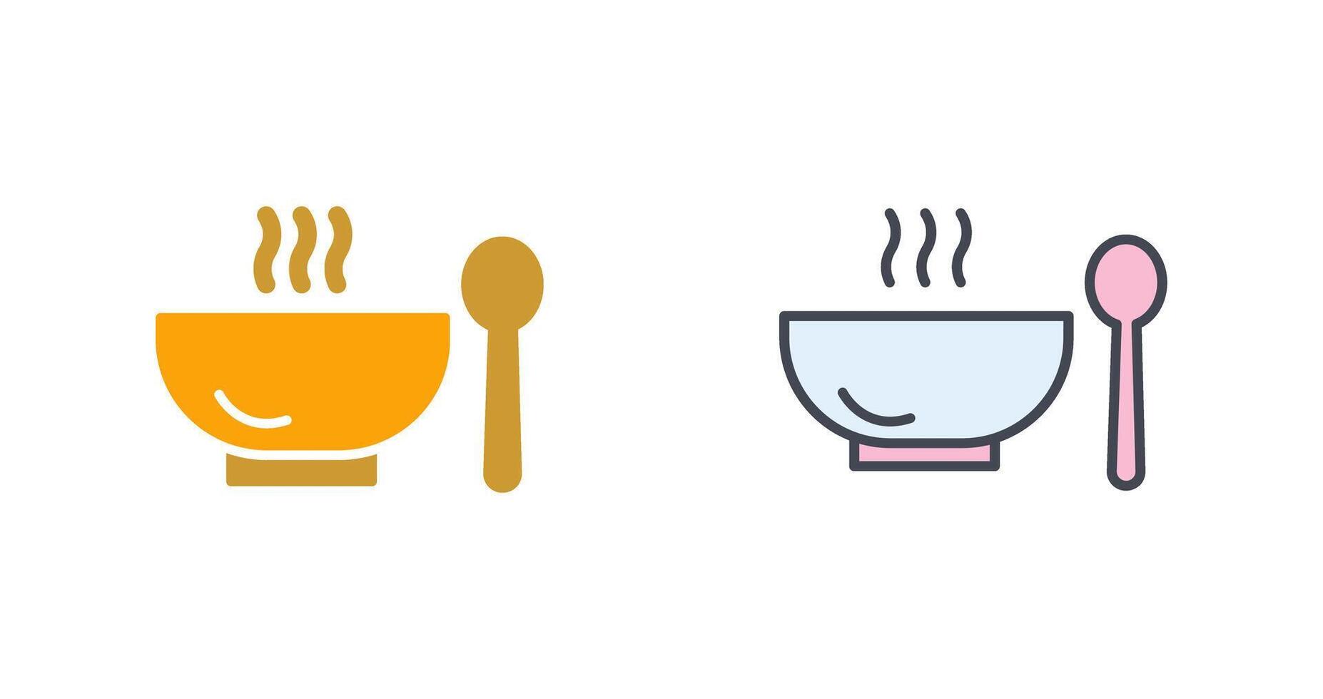 Soupe,nourriture,bol,repas,chaud,cuillère, icône conception vecteur