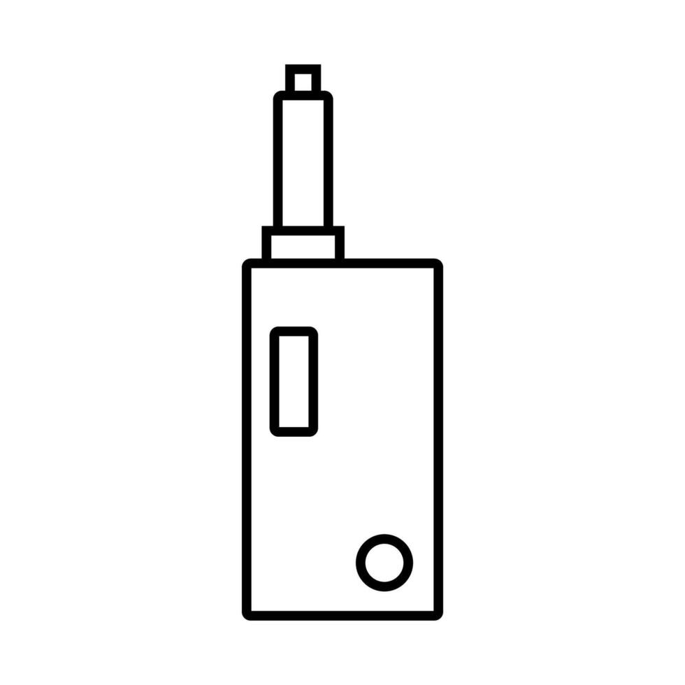 électronique cigarette icône sur blanc Contexte vecteur