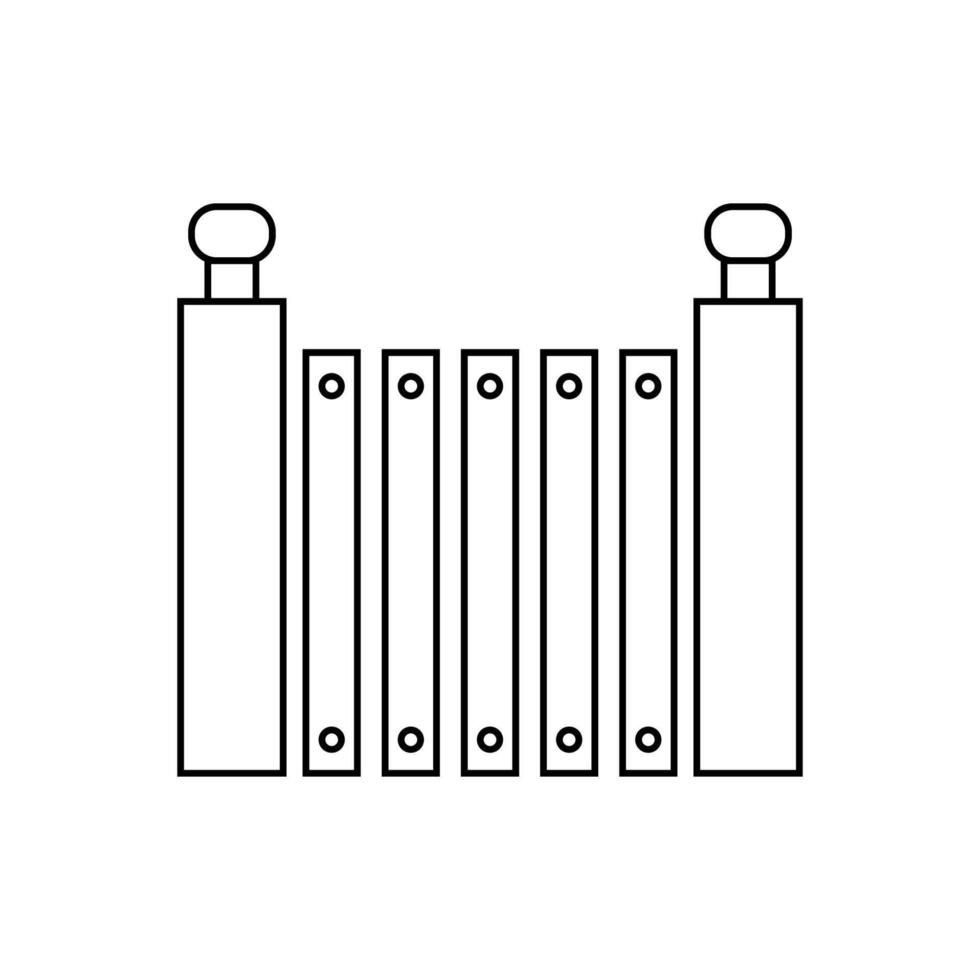 clôture porte icône sur blanc Contexte vecteur