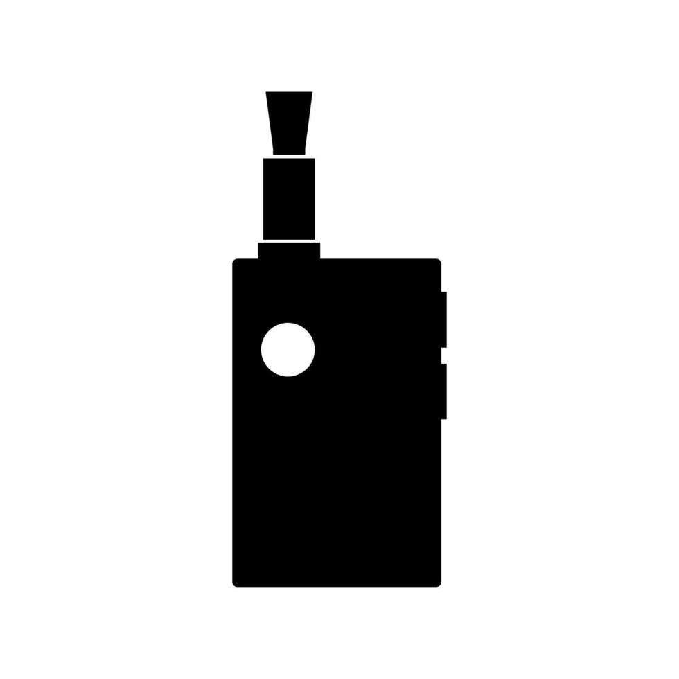 électronique cigarette icône sur blanc Contexte vecteur