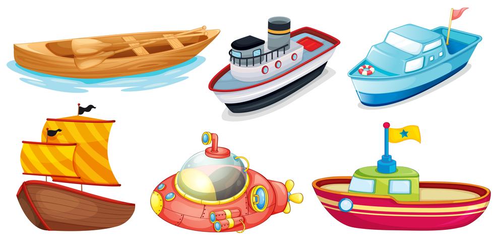 Différents modèles de bateaux vecteur