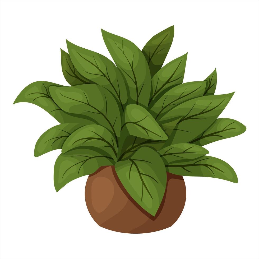 illustration de une mis en pot plante d'appartement avec feuilles. vecteur