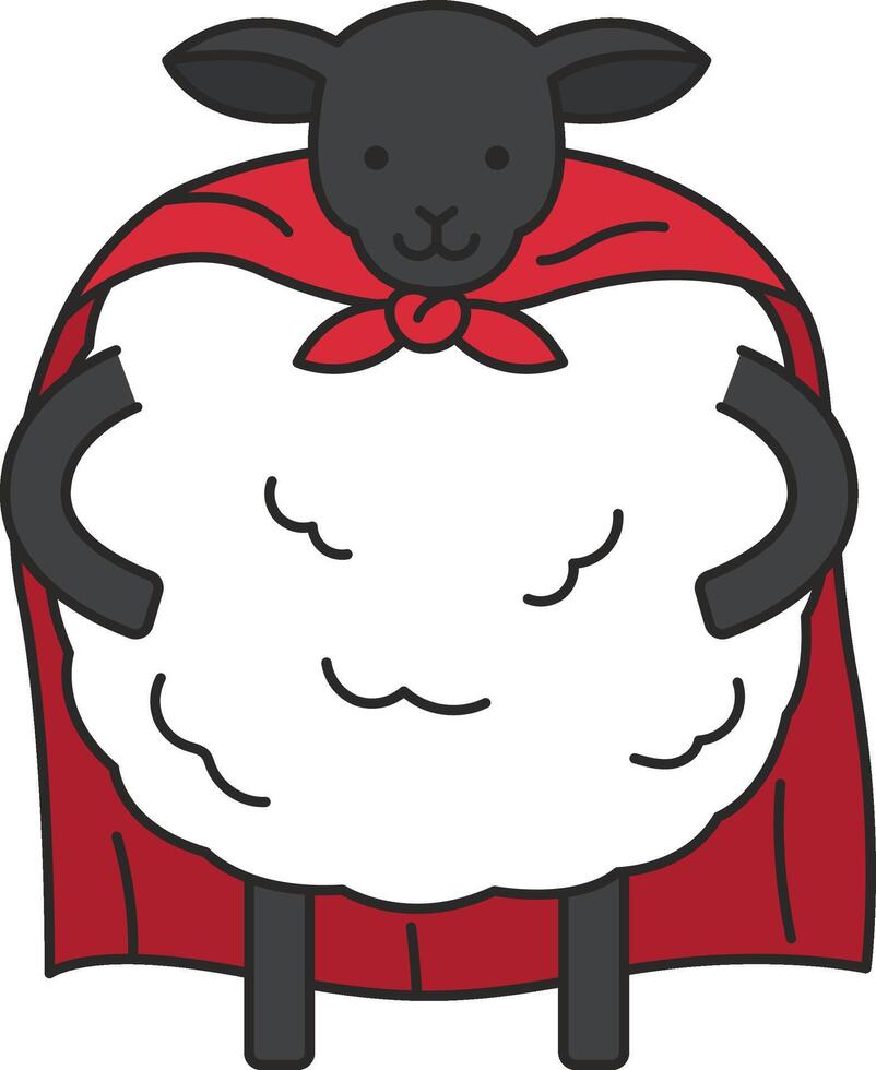 mouton dans une rouge cap vecteur