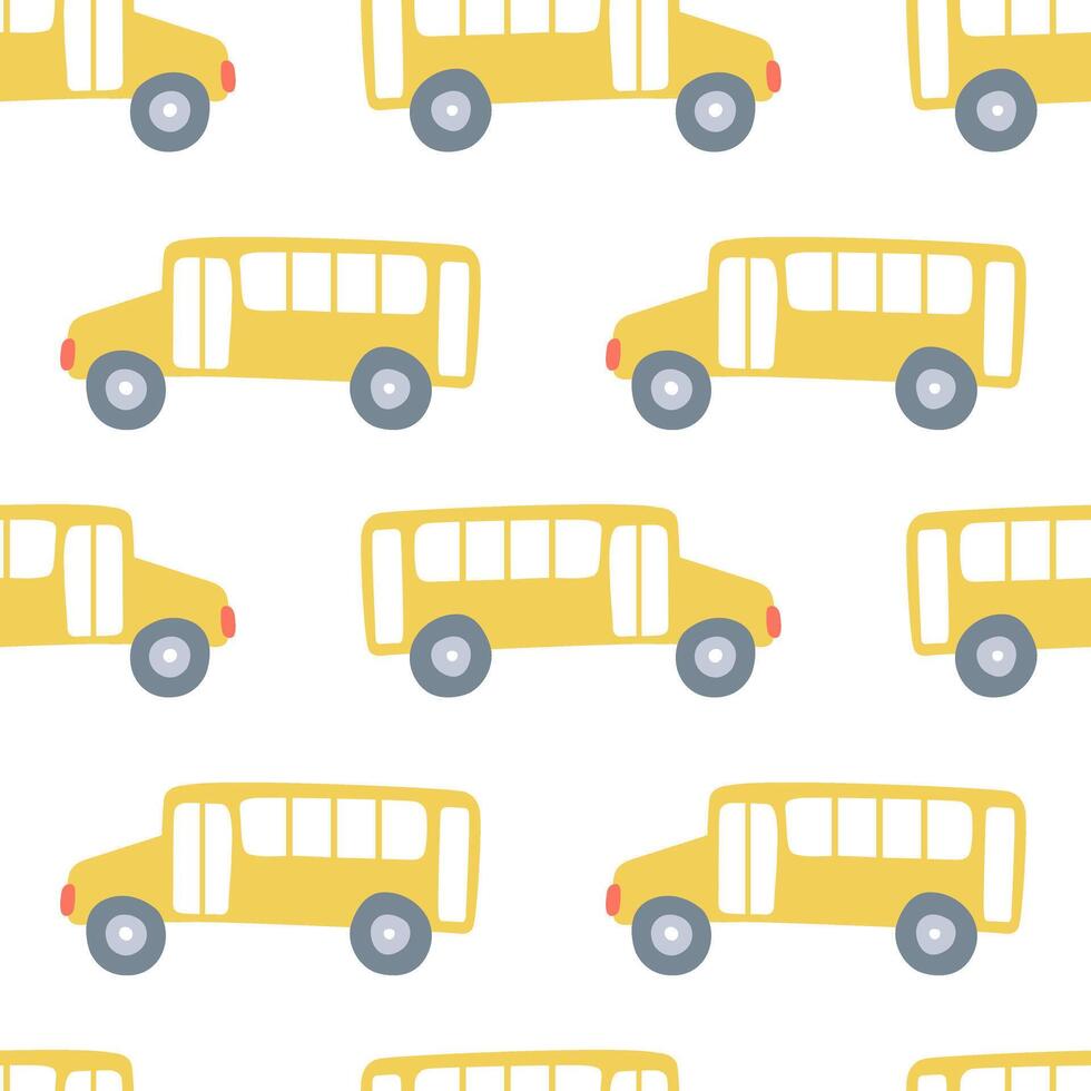 école autobus sans couture modèle sur blanc Contexte vecteur