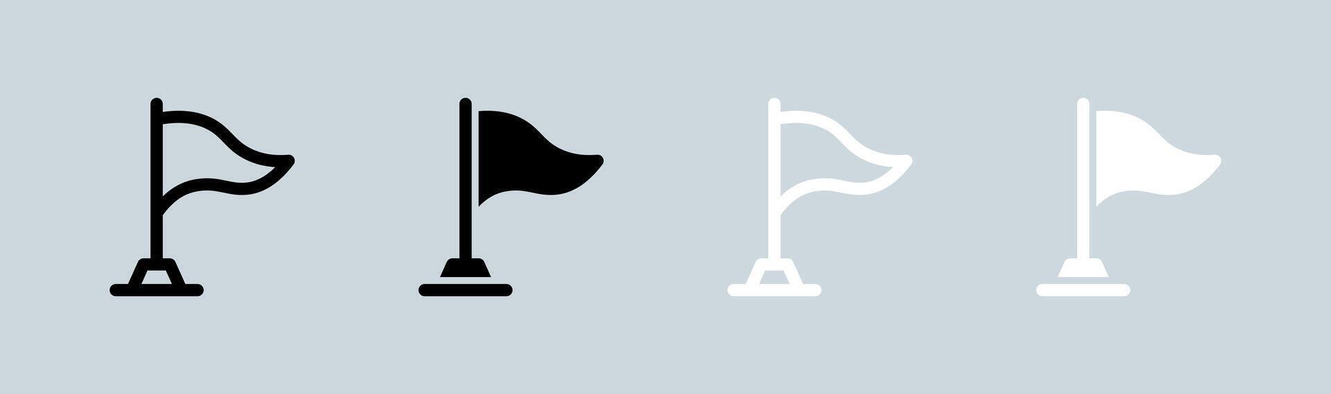 drapeau icône ensemble dans noir et blanche. marque panneaux illustration. vecteur