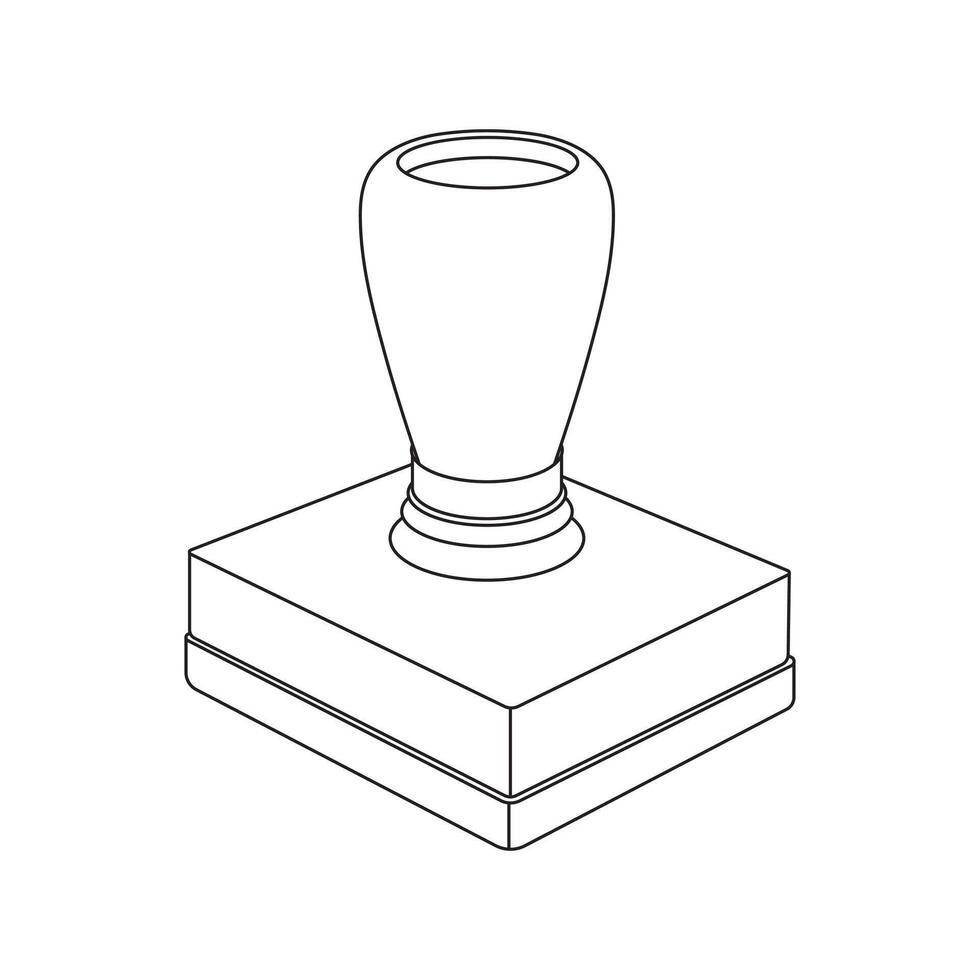 main tiré dessin animé illustration caoutchouc timbre icône isolé sur blanc vecteur