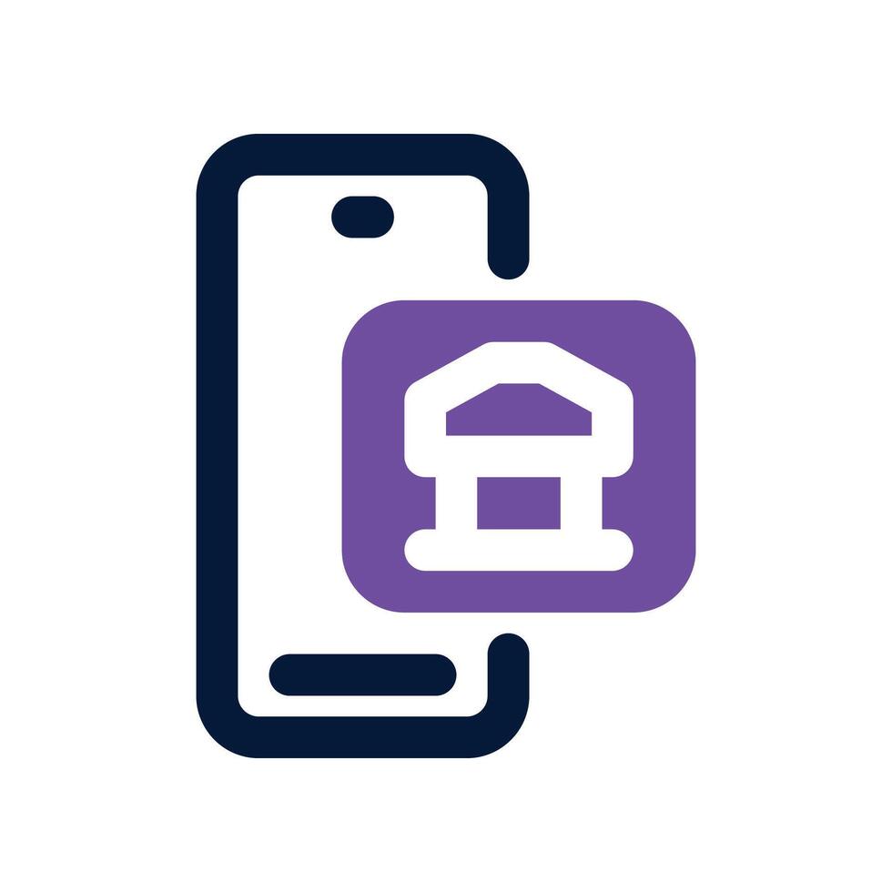 mobile bancaire icône. double Ton icône pour votre site Internet, mobile, présentation, et logo conception. vecteur
