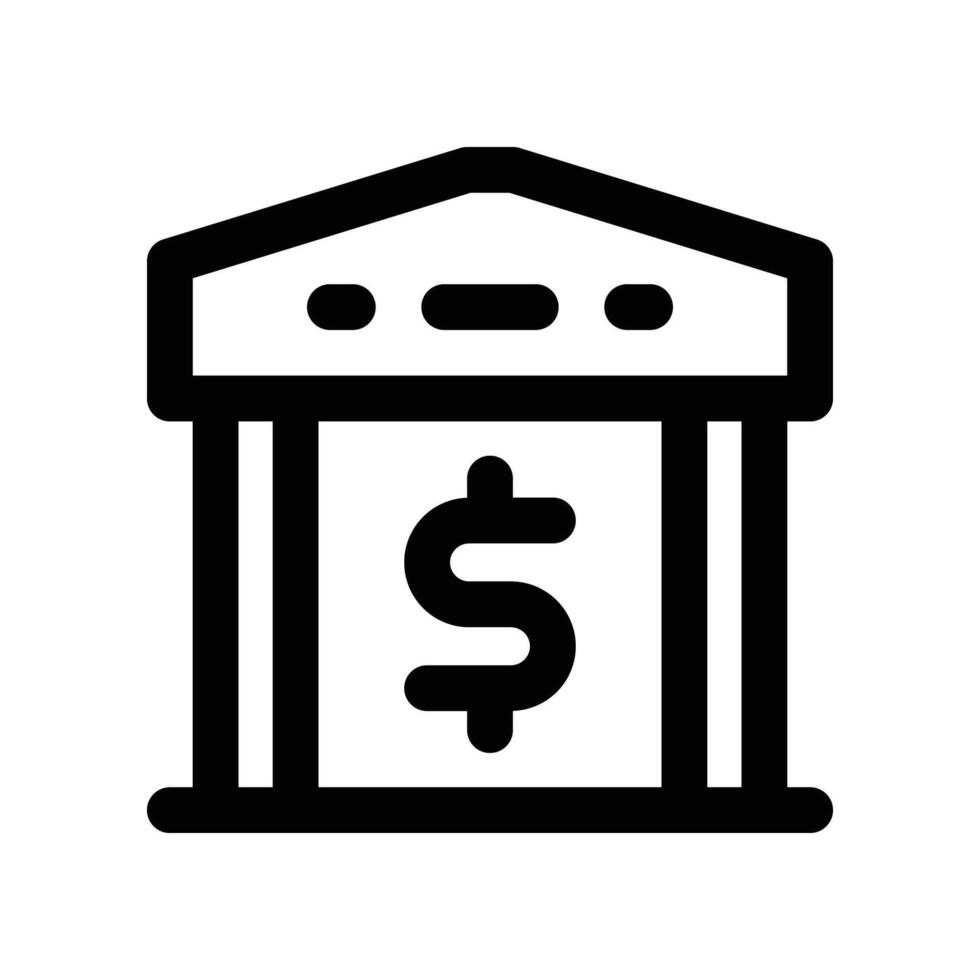 banque icône. ligne icône pour votre site Internet, mobile, présentation, et logo conception. vecteur