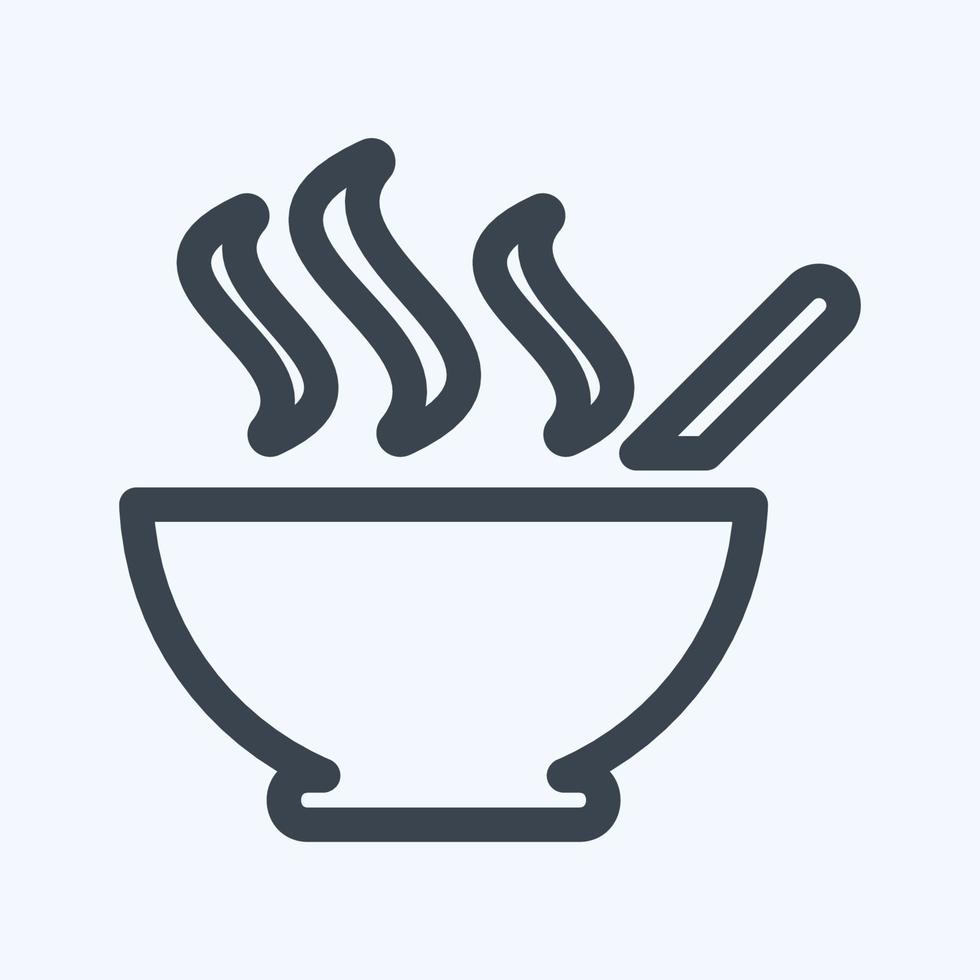 soupe chaude icône - style de ligne vecteur