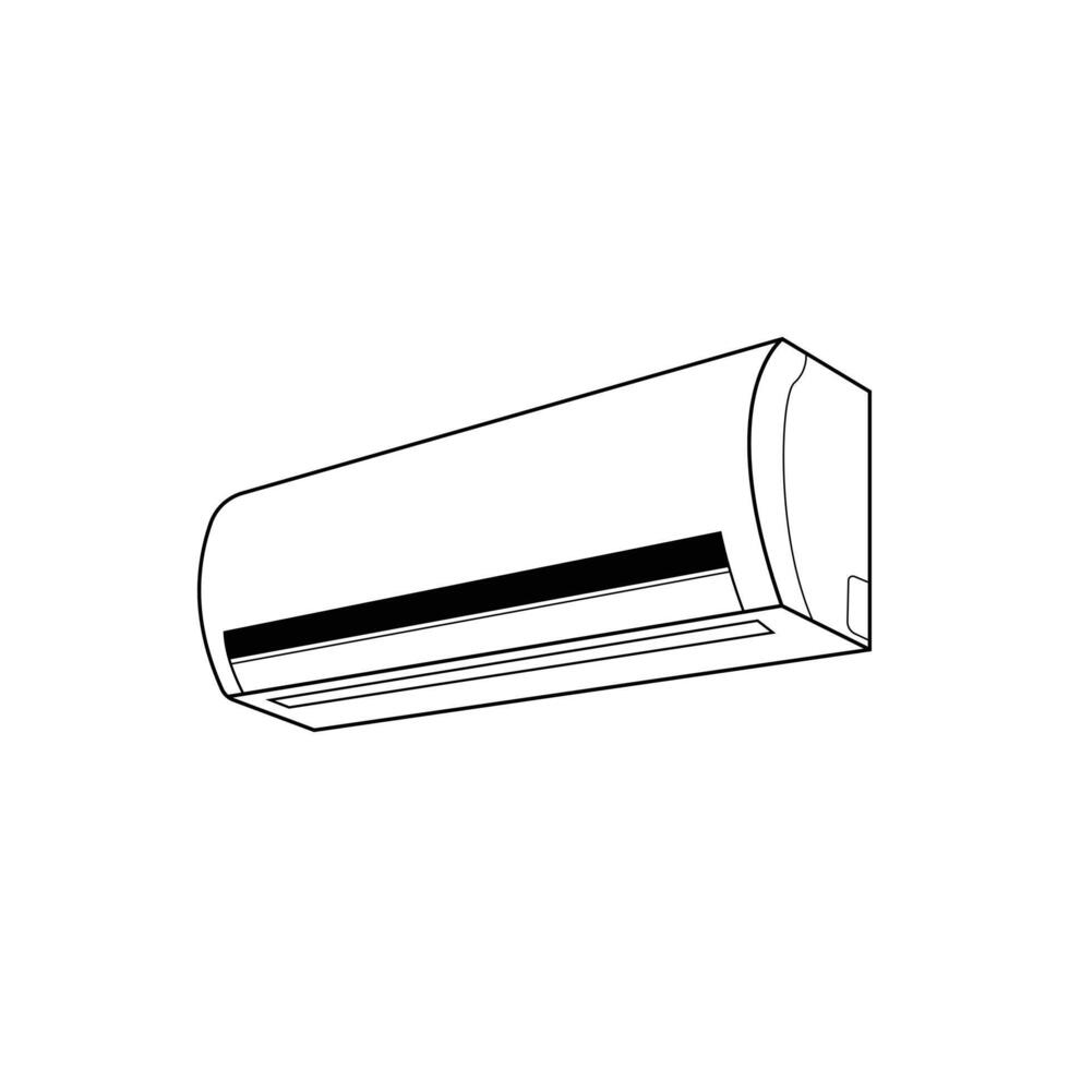 air Conditionneur icône plat conception. ac ligne art illustration vecteur