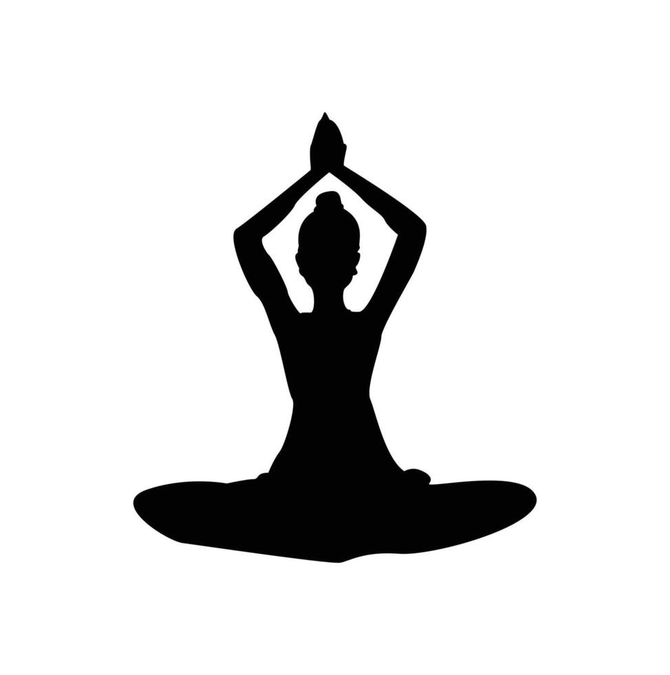 international yoga journée. 21 juin yoga journée bannière ou affiche avec femme dans lotus pose. 21 juin- international yoga jour, femme dans yoga corps posture. vecteur