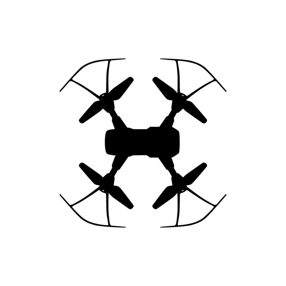 drone caméra ou uav silhouette, plat style, pouvez utilisation pour art illustration, applications, site Internet, pictogramme, logo gramme, ou graphique conception élément vecteur