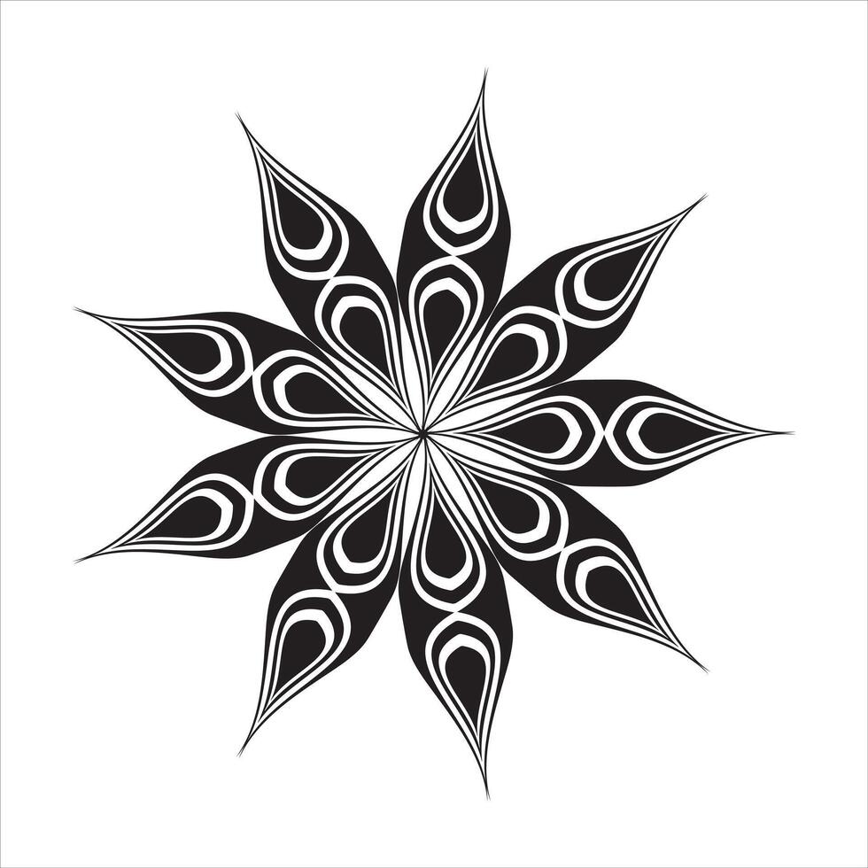 contour mandala. ornemental rond griffonnage fleur isolé sur blanc Contexte. géométrique cercle élément vecteur