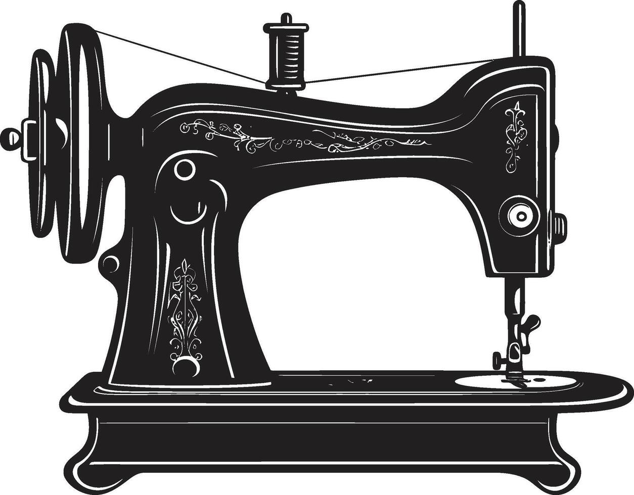 lisse brodeuse noir pour adapté couture machine précision nervures élégant pour rusé couture machine vecteur