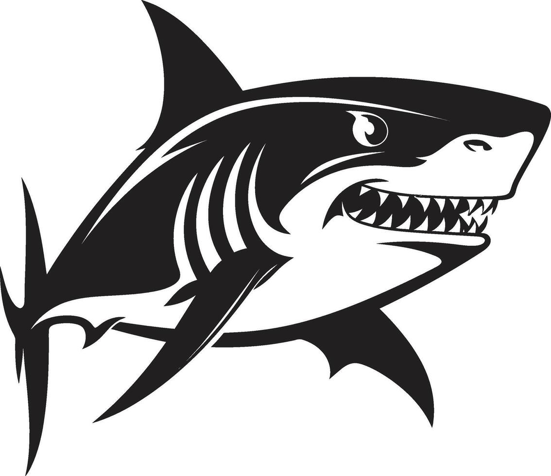 majestueux prédateur élégant pour requin emblème féroce ailette noir pour élégant requin vecteur
