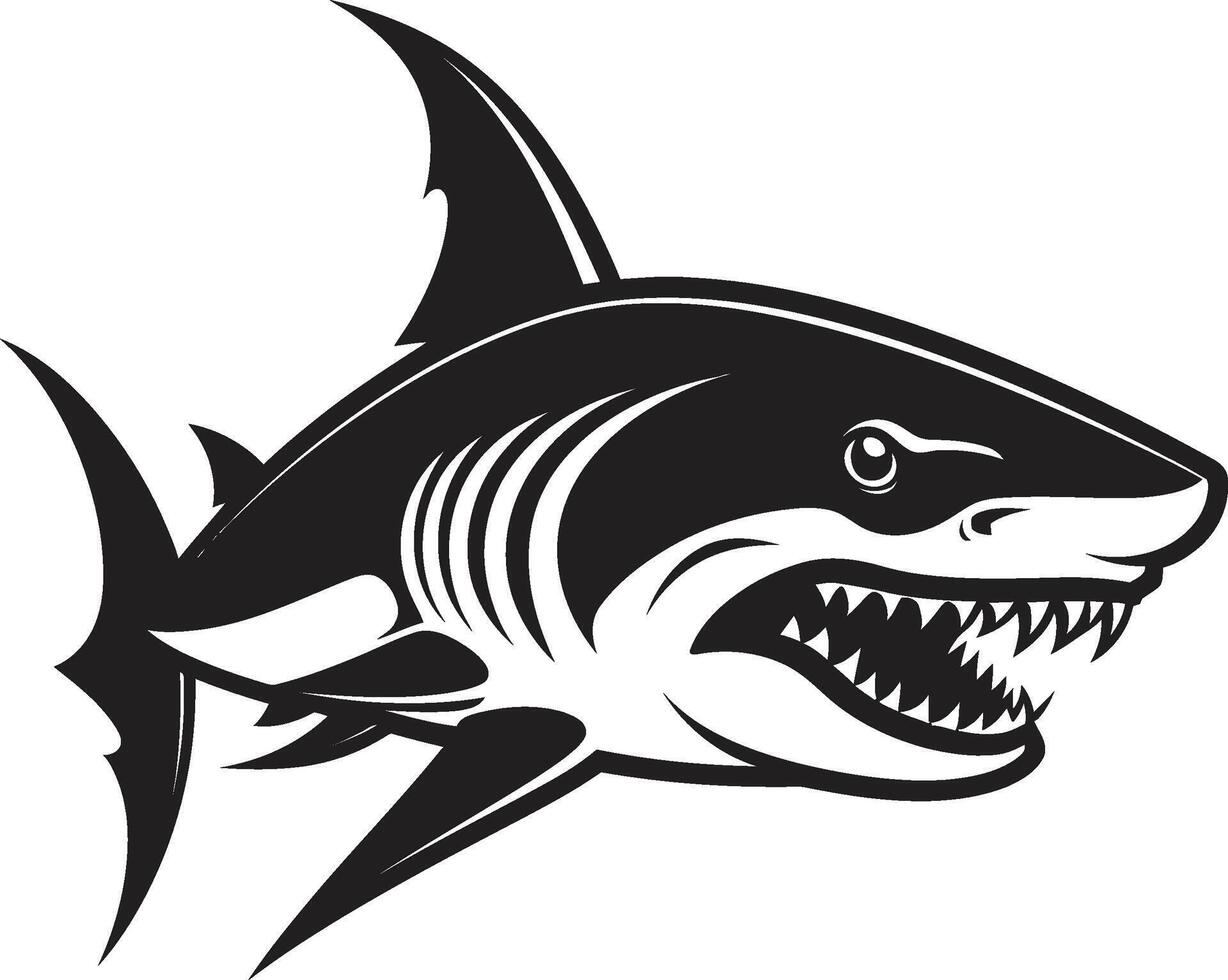 féroce ailette noir pour élégant requin sous-marin Gardien élégant noir requin dans vecteur