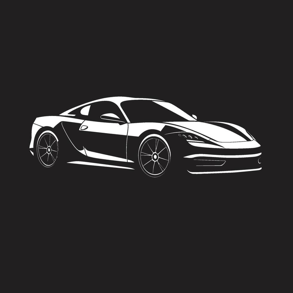 supercar symbole noir ic pour voiture de sport lineart emblème roadster courses élégant voiture de sport lineart dans noir vecteur