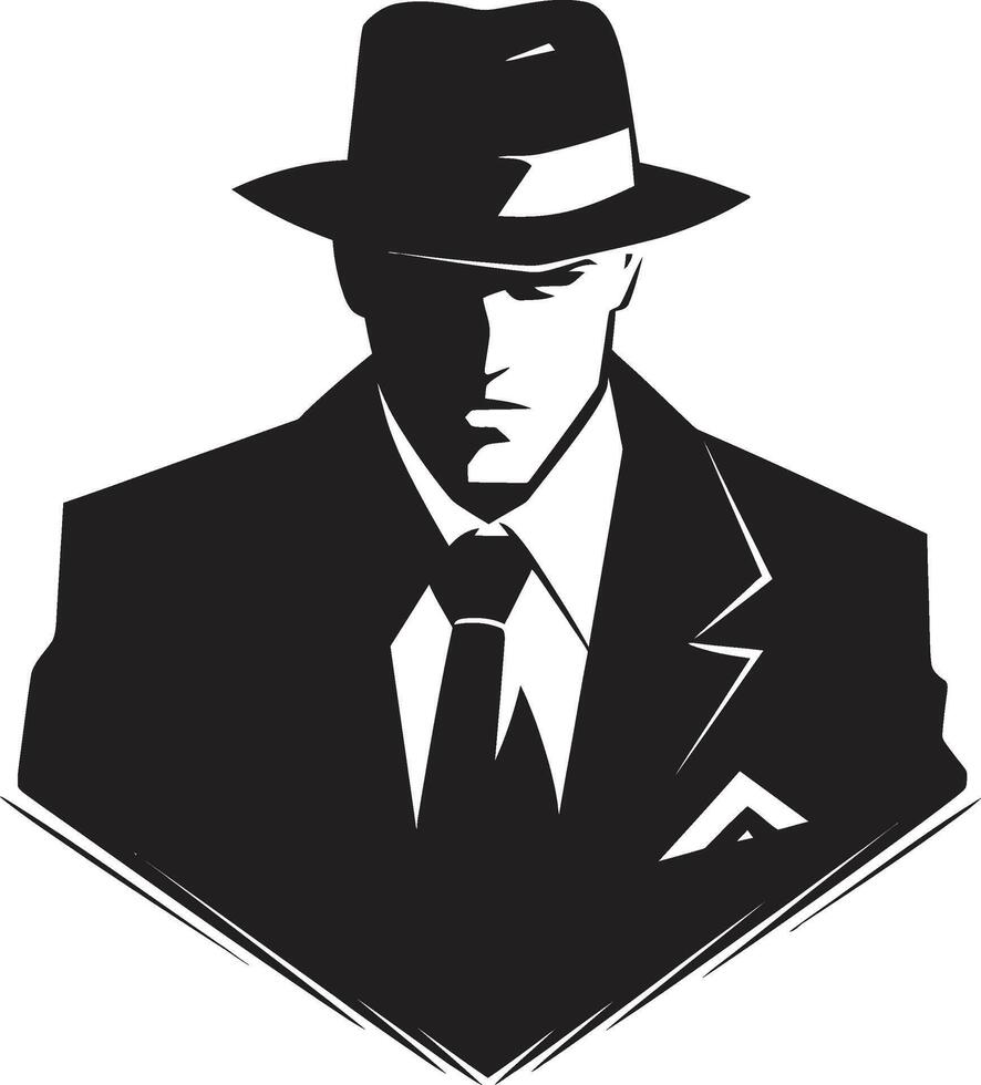 organisé la criminalité élégance costume et chapeau gangster la monarchie emblème de mafia élégance vecteur