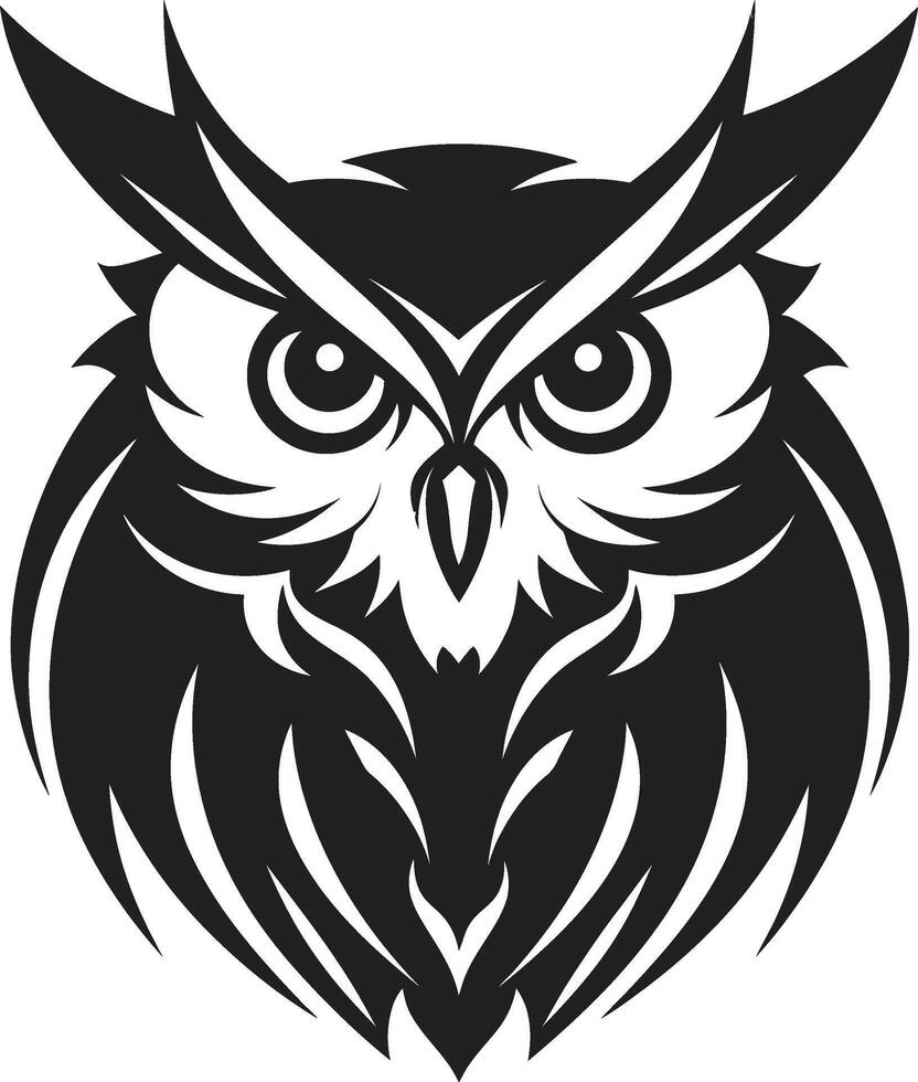sage Gardien emblème complexe noir icône avec élégant hibou conception noir hibou profil contemporain illustration pour une frappant Regardez vecteur