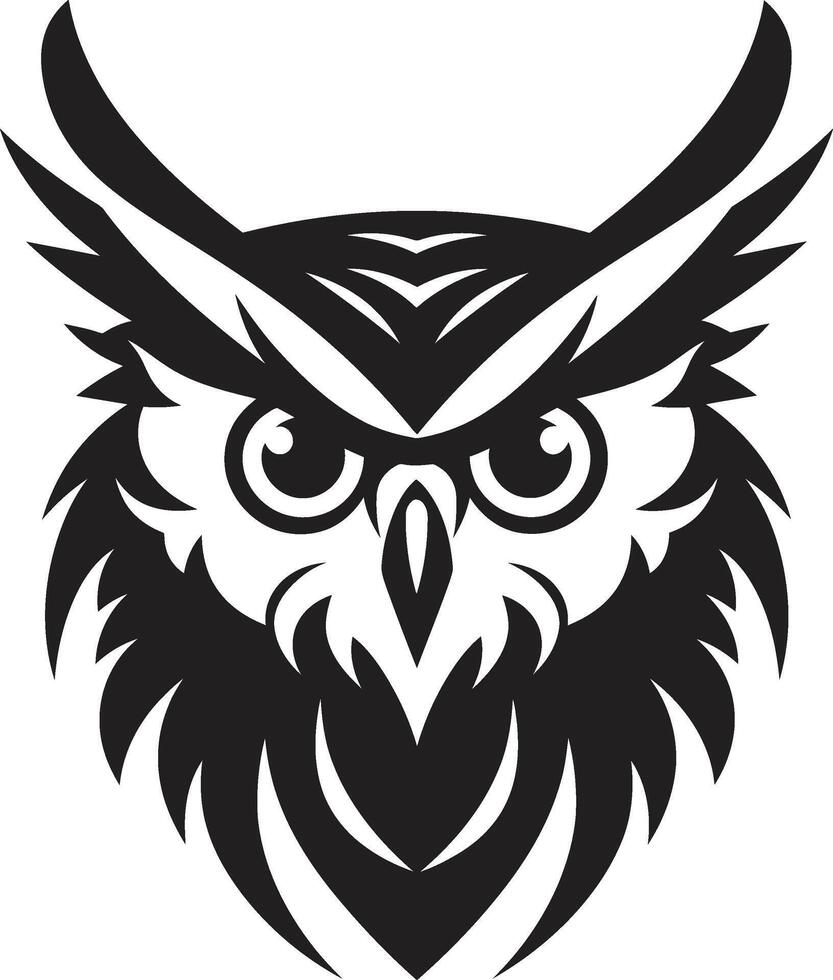 contemporain hibou logo lisse art avec une toucher de mystère mystique nocturne complexe noir emblème avec hibou conception vecteur