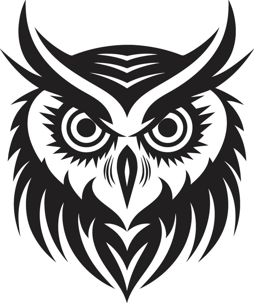 mystique nocturne complexe noir emblème avec hibou illustration nuit vision élégant logo avec noir noir hibou conception vecteur