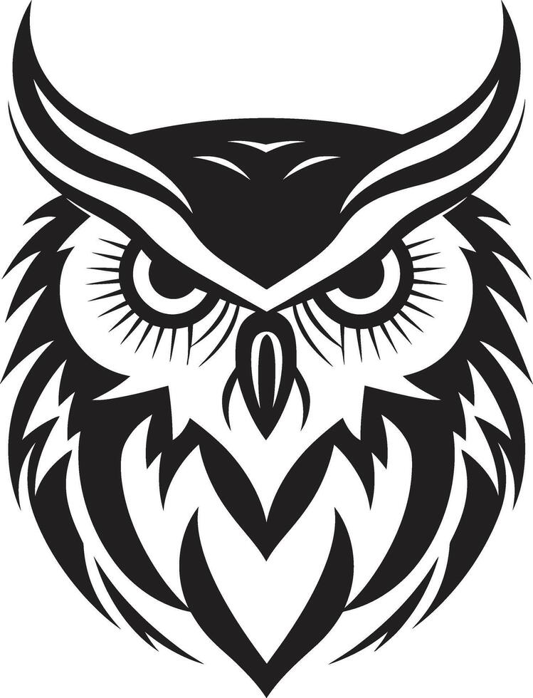 éclairé par la lune hibou graphique élégant noir hibou logo conception Aigle regardé sagesse élégant illustration avec hibou conception vecteur