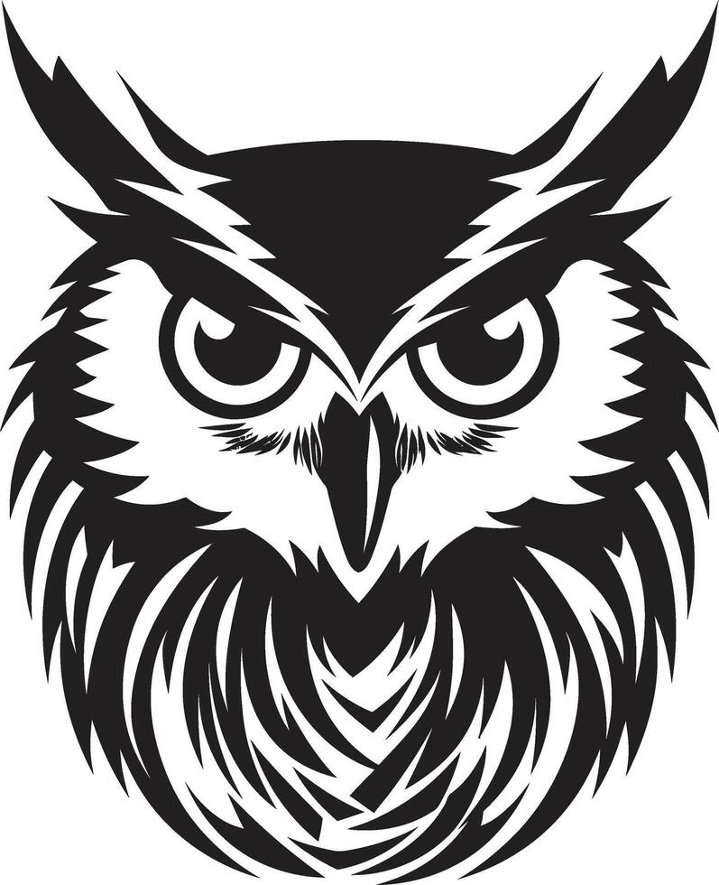 foncé nocturne lisse noir emblème avec hibou icône mystique hibou symbole contemporain logo conception vecteur