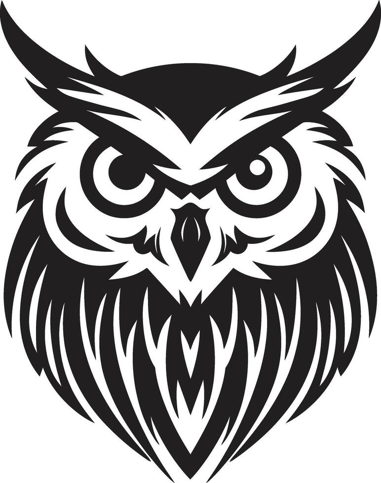 contemporain hibou symbole lisse art avec une toucher de mystère mystique nocturne complexe noir icône avec élégant hibou conception vecteur