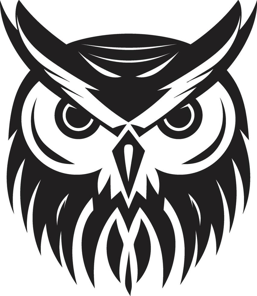 nuit vision élégant logo avec noir noir hibou conception sage Gardien élégant noir icône avec élégant hibou emblème vecteur